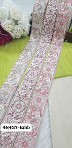 Lacets brodés à la machine sur mesure en motifs floraux et en deux couleurs pour robes de mariée et vêtements de 1.5 pouces de largeur - Product Image 4