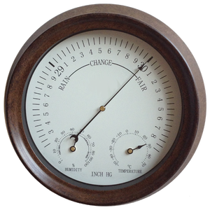 บารอมิเตอร์โลหะแบบเรียบง่ายหน้าปัดเดียว พร้อมเทอร์โมมิเตอร์และไฮโกรมิเตอร์ในตัว ระบบควอตซ์แบบอนาล็อก รุ่น RAPITECH CLK031 สำหรับใช้ภายใน/ภายนอกอาคาร - Product Image 5