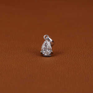 Pendentif en or massif 10KT pour femme poire cur diamant de laboratoire toutes occasions plaqué or massif pendentif minimal bijoux de corps - Product Image 1