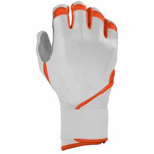 Gants de frappe de baseball à manchette longue en cuir de vachette de couleur blanche, orange et grise, à prix compétitif de style unique - Product Image 4