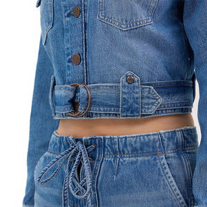 Veste de Moto inspirée des motards pour femmes 100% coton Denim vêtements d'extérieur avec logo respirant tissé Jean Design pour le printemps automne hiver - Product Image 5