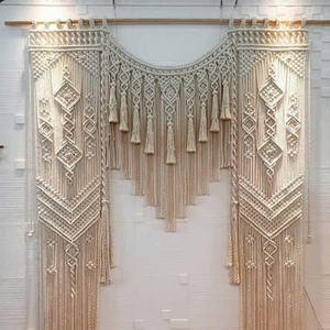 Macramé hecho a mano cortina colgante de pared decoración del hogar al por mayor - Product Image 2