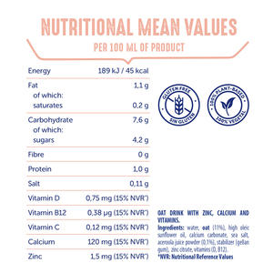 Boissons végétales OraSi Avoine + Zinc 1 litre 12 unités - Product Image 3