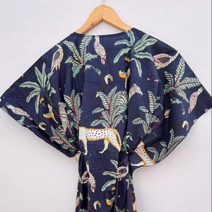 Caftan en coton indien fait à la main Robe longue au sol design floral de haute qualité pour les mamans Vêtements de nuit de plage Impression numérique - Product Image 1