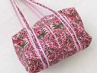 Sac fourre-tout matelassé en coton à motif géométrique floral, lavable, écologique, tendance, avec deux sangles, idéal pour le yoga et le shopping