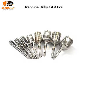 Taladros de trefina para implantes dentales, 8 Uds., Kit quirúrgico, soporte de fresa gratis, juego de taladros de implante de injerto óseo de acero inoxidable, instrumentos médicos - Product Image 4
