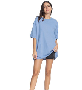 Camiseta de Vestido largo de algodón informal personalizada para mujer, camiseta de gran tamaño con cuello redondo, camiseta de manga corta, vestido de moda para mujer y Niña - Product Image 5