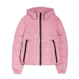 Chaqueta acolchada de lona ligera de manga larga para mujer personalizada OEM, transpirable, con cremallera completa, diseño empacable resistente al agua - Product Image 1