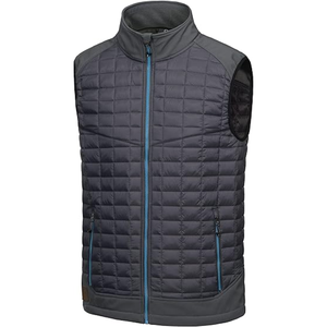 Gilet matelassé sans manches en toile de haute qualité 2022 pour hommes, col montant, coupe-vent, veste légère personnalisée avec logo sur le devant - Product Image 2