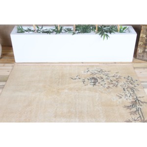 Tapis turc vintage, grand tapis de 5,1 x 8,3 pieds, tapis floral brun bronze - Product Image 4