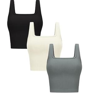 Nouveau Style RTS produits femmes débardeur sans manches vêtements de sport femmes Yoga débardeur coton fait femmes débardeurs en gros OEM ODM - Product Image 6