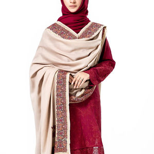 Bufanda de Lana Informal y Moderna para Mujer, Ropa Islámica, Chal de Lana Pashmina Hecho a Mano para Mujer Musulmana - Product Image 5