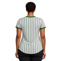 Jersey de Béisbol Soror Pullover Gris Claro 08, Sororidad Griega, para Mujer, Rosa y Verde, Estilo Universitario, Transpirable, Corto, Elegante e Informal