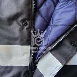 Veste de sécurité en toile imperméable légère col à capuche Logo personnalisable avant coque souple matelassée vêtements de travail d'hiver - Product Image 5