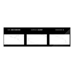 600x1200mm Carrelage de sol en porcelaine polie Finition brillante grand format Résistant à l'usure Convient pour le salon et les espaces commerciaux - Product Image 1