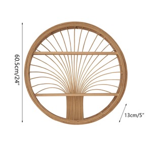 Vietnamese Manufacture Rattan <b>Wall</b> <b>Shelf</b> Bohemian Life Style Home Decor Rattan Hanging <b>Shelf</b> <b>for</b> Living Room Bathroom Bedroom - Product Image 1