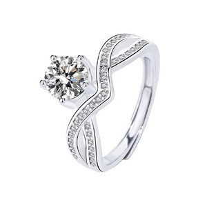 Bague de mariage personnalisée unisexe en or massif 18 carats blanc 14 carats Bague de fiançailles en diamant de laboratoire solitaire de style classique pour les fêtes - Product Image 1