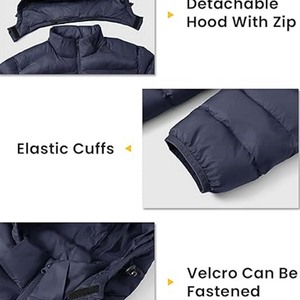Veste matelassée pour homme avec col à capuche amovible, personnalisable, légère, respirante, imperméable, isolée, coupe-vent, vêtement d'hiver - Product Image 4