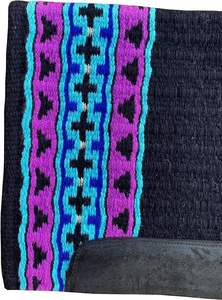 Manta de sillín de lana transpirable para caballos con diseño occidental, perfecta para ranchos de equitación largos y uso en espectáculos - Product Image 3