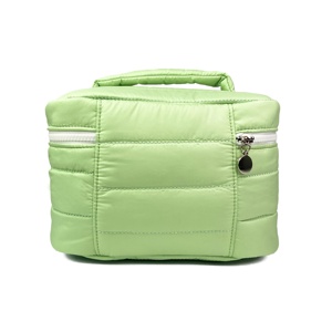 Fluffy Luxury Fashion Sewn Material Handheld Cosmetic Bag with Zipper Closure Customizable Logo Nylon - Product Image 5