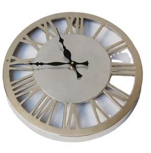 Tendance Horloge murale moderne en aluminium Design fantaisie décoratif rond 12 "pouces Horloge murale grossistes exportateurs - Product Image 1