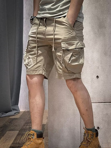 Pantalones Cortos Deportivos de Alta Calidad para Hombre, Estilo Casual de Verano, Color Sólido, Retro Americano, Multibolsillos, Secado Rápido, Lona de Algodón, Personalizable - Product Image 4