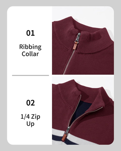 เสื้อสเวตเตอร์ถักระบายอากาศมีหลายสีและขนาด1/4ซิปทำจากวัสดุสตรีทแวร์คุณภาพสูง - Product Image 5