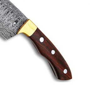 Cuchillo de Chef de Acero Damasco Hecho a Mano Personalizado, Mango de Cuero Fino, Funda, Diseño Moderno, Ecológico, OEM, Cuchillo Bowie de Cocina Personalizado - Product Image 3