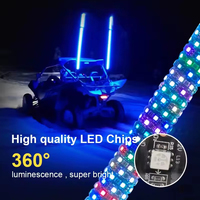 Lampes LED RGB avec drapeaux, télécommande Bluetooth via application, pour UTV, ATV, Side by Side, 2 pieds