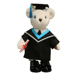 2024 New Graduation Rabbit Plush Toy Wearing Hat Shoes Coat Stuffed Animal Soft Doll Souvenir Gifts For Graduation Students