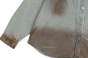 Nouvelle Arrivée Chemise en Jean Boutonnée à Manches Longues Effet Peinture Pulvérisée et Vieilli pour Hommes Style Urbain - Product Image 5