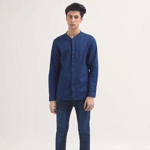 Camisa de algodón informal de alta calidad para hombre, transpirable, cómoda, de Color sólido con cuello levantado, hecha en Pakistán para la temporada de primavera - Product Image 5