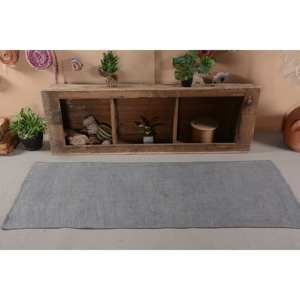 Tapis Turc Classique Moderne 2.7X6.8 pieds Laine Grise Matériau Latex Support 10mm Épaisseur Patchwork pour Teen Living Vintage - Product Image 1