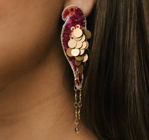 ต่างหูปักมือ ต่างหูประดับลูกปัดหลากหลายแบบ ต่างหูสำหรับผู้หญิง เครื่องประดับงานเทศกาล ราคาดีที่สุด ต่างหูลูกปัด - Product Image 6