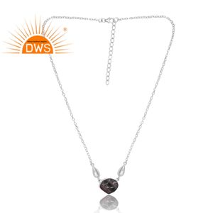 Collar con colgante de plata de ley 925 de siete piedras preciosas naturales, fabricante de joyería personalizada - Product Image 1