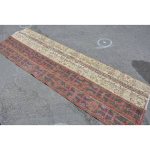 พรมขนสัตว์ตุรกีโบราณ เป็นมิตรกับสิ่งแวดล้อม ลายแบบดั้งเดิม สีแดงเบจ ขนาด 25x81 ฟุต ทำมือ รูปทรงสี่เหลี่ยมผืนผ้าขนาดใหญ่ แบบปะติดปะต่อ ยางลาเท็กซ์ สำหรับห้องรับประทานอาหาร - Product Image 4