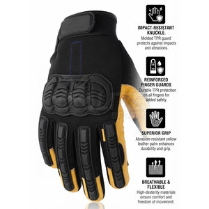 Gants de travail classiques, gants mécaniques avec paume antidérapante pour la réparation automobile, le service en garage, l'atelier et les travaux mécaniques - Product Image 2