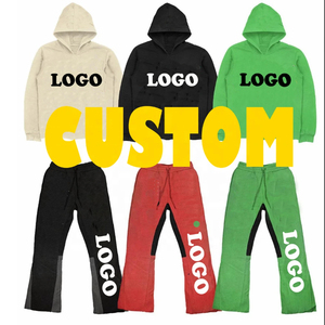 Ensemble survêtement et sweat-shirt pour homme personnalisé, sweat-shirt ample et épais, pantalon de survêtement évasé, ensemble 2 pièces - Product Image 1