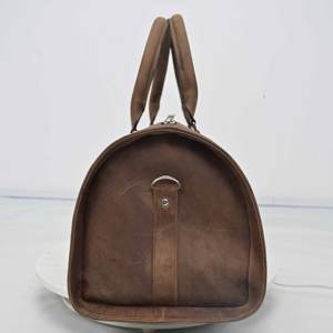 Bolsa de Viaje de Cuero Genuino para Hombre, Forro de Algodón, Gran Capacidad, Acabado Crazy Horse, Cierre de Cremallera - Product Image 2
