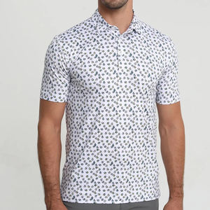 Chemise en jersey respirante à manches courtes pour homme, motif uni, anti-froissement, en spandex/polyester, avec logo personnalisé, vêtement décontracté - Product Image 5