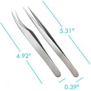 Juegos de pinzas para pestañas de lujo, Kits de herramientas de precisión de 2 piezas para extensiones de pestañas, modelado de cejas y herramientas de cuidado de belleza injertadas - Product Image 4