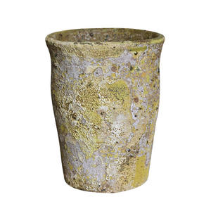 OCEAN YELLOW OC058H17 Art Home Design Grand pot de fleurs avec 2 poignées Jardinière Décoration de jardin et mini ensemble d'aménagement paysager - Product Image 1