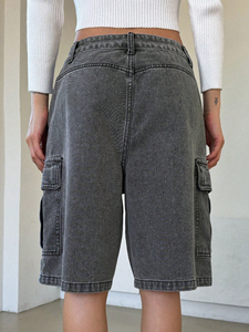 Custom High Quality Denim <b>Jeans</b> Ladies Cargo Short OEM Fashion Women Summer Denim Shorts Custom <b>Jeans</b> Women High <b>Waisted</b> Short - Product Image 6