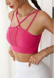 Ensemble de soutien-gorge de sport et de short pour femmes, couleur contrastée, dos nu, séchage rapide, ensemble d'exercice et de fitness, tenue de course à pied pour la salle de sport - Product Image 2