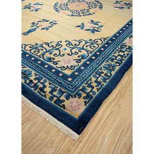 พรมขนสัตว์ถักมือ Pechino Gold ขนาด 9'6x12 ฟุต นุ่ม ขนาดใหญ่ ลายดอกไม้ สไตล์คลาสสิก สำหรับห้องนั่งเล่นและห้องนอน PAE-4421 - Product Image 2