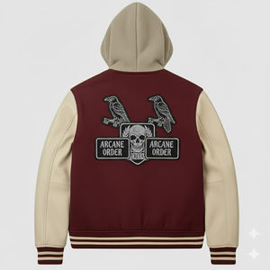 Chaqueta Varsity con Capucha para Hombre, 100% Lana, Cuello Alto, Logotipo Frontal, Invierno, Gran Venta, Marca Privada, Última Moda - Product Image 2