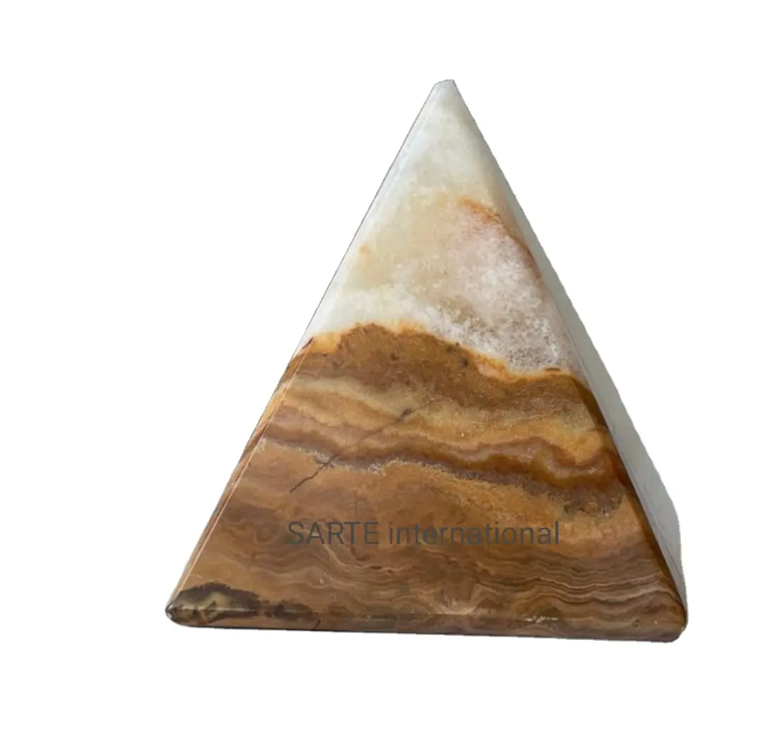 Pyramid table decorative object office decor article handmade onyx paper weight Wholesale Green Onyx