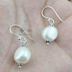 Pendientes Colgantes de Plata de Ley 925 con Perlas Barrocas, Hechos a Mano, Bonitos, de Agua Dulce, Joyería con Perlas de Piedra de Nacimiento de Junio para Mujer - Product Image 5