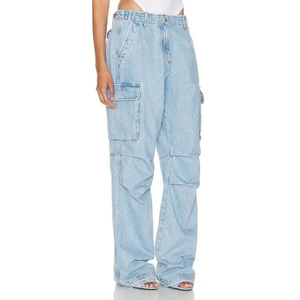 Pantalon cargo femme OEM, coupe décontractée personnalisée, tissu durable en mélange de coton avec poches utilitaires pour un usage quotidien et les activités de plein air - Product Image 2