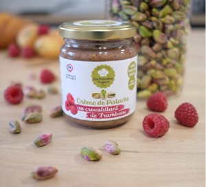 Crema Spalmabile Artigianale al Pistacchio Francese Les Pistaches Toquees al Lampone, Crema Gourmet Dolce 185g in Barattolo di Vetro - Product Image 3